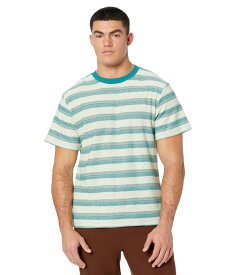 リズム メンズ シャツ トップス Vintage Stripe Short Sleeve T-Shirt Blue