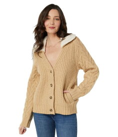 【送料無料】 ラッキーブランド レディース ニット・セーター カーディガン アウター Cable Collared Cardigan Light Camel