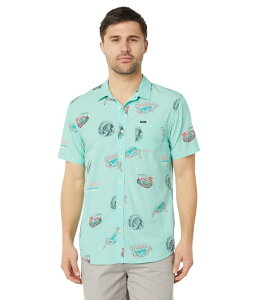 yz Ij[ Y Vc gbvX Artist Oasis Eco Modern Short Sleeve Woven Shirt Turquoise