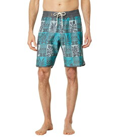 【送料無料】 クイックシルバー ウォーター マン メンズ ハーフパンツ・ショーツ 水着 Leaf Boxes Scallop Boardshorts 20" Capri Breeze