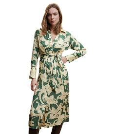 【送料無料】 マンゴ レディース ワンピース トップス Cammo Dress Green