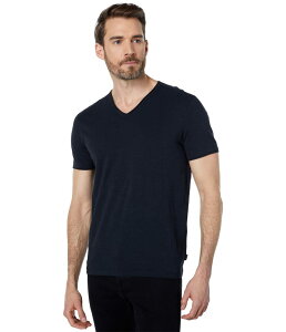 �W�����o���x�C�g�X �����Y �g�b�v�X �V���c V�l�b�N John Varvatos Short Sleeve Slub V-Neck with Cut Raw Edge K3595U1B Black �u���b�N