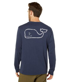 【送料無料】 ヴァインヤードヴァインズ メンズ シャツ トップス Long Sleeve Vintage Whale Pocket T-Shirt Blue Blazer