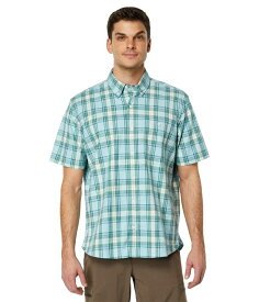 【送料無料】 エルエルビーン メンズ シャツ トップス Comfort Stretch Chambray Shirt Short Sleeve Traditional Fit Plaid Pale Turquoise