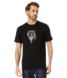 【送料無料】 カール ラガーフェルド メンズ シャツ トップス Foil Print Karl Character T-Shirt Black