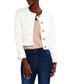 【送料無料】 ニックプラスゾーイ レディース コート アウター Petite Top It Off Denim Jacket Paper White