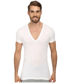 【送料無料】 ツーイグジスト メンズ シャツ トップス Pima Slim Fit Deep V-Neck T-Shirt White