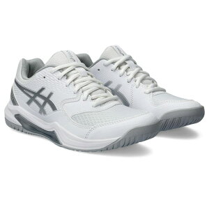 AVbNX fB[X V[Y Xj[J[ ASICS GEL-Dedicate 8 Tennis Shoe White/Pure Silv zCg