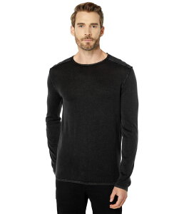 �W�����o���x�C�g�X �����Y �g�b�v�X �V���c �N���[�l�b�N John Varvatos Long Sleeve Crew Neck in Acid Wash Y1833U4B Black �u���b�N