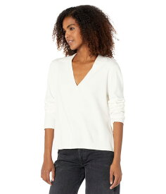 【送料無料】 カルバンクライン レディース シャツ トップス V-Neck with Sequin Trim Winter White