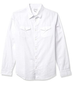 【送料無料】 カルバンクライン メンズ シャツ トップス Men's Long Sleeve Stretch Cotton Linen Button Down Shirt Brilliant White