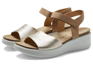 GR[ fB[X V[Y q[ T_ ECCO Flowt Wedge Cork Sandal Pure White Gold zCg