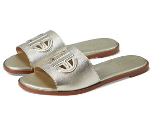 yz R[n[ fB[X T_ V[Y Flynn Logo Slide Sandal Gold Leather