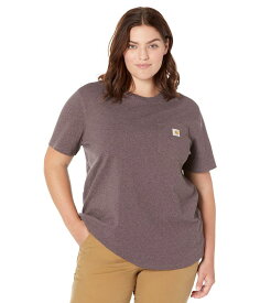 【送料無料】 カーハート レディース シャツ トップス Plus Size WK87 Workwear Pocket Short Sleeve T-Shirt Blackberry Heat