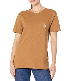【送料無料】 カーハート レディース シャツ トップス WK87 Workwear Pocket Short Sleeve T-Shirt Carhartt Brown