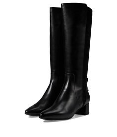 【送料無料】 コールハーン レディース ブーツ・レインブーツ シューズ The Go-To Block Heel Tall Boot 45 mm Black Leather