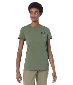 【送料無料】 アンダーアーマー レディース シャツ トップス New Freedom Banner T-Shirt Marine OD Green