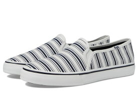 【送料無料】 ケッズ レディース スニーカー シューズ Double Decker Slip On White/Navy Stri