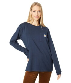 【送料無料】 カーハート レディース シャツ トップス WK126 Workwear Pocket Long Sleeve T-Shirt Navy
