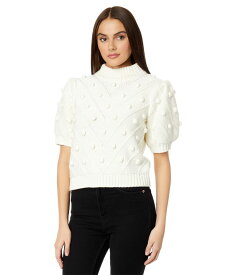 【送料無料】 イングリッシュファクトリー レディース ニット・セーター アウター Pom-Pom Puff Sleeve Sweater Ivory