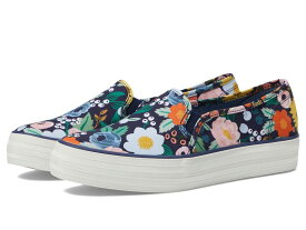 【送料無料】 ケッズ レディース スニーカー シューズ Keds X Rifle Paper Triple Decker Vintage Blossom Navy