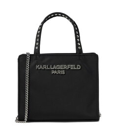 【送料無料】 カール ラガーフェルド レディース ハンドバッグ バッグ Ikons Mini Satchel Black/Silver Ch