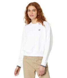 【送料無料】 フレッドペリー レディース パーカー・スウェット アウター Tipped Sweatshirt White