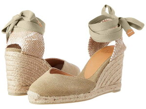 �J�X�^ �j�G�[�� ���f�B�[�X �V���[�Y �q�[�� CASTANER Chiara 80 mm Wedge Espadrille Sand �T���h
