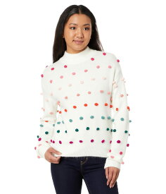【送料無料】 セセ レディース ニット・セーター アウター Mock Neck Rainbow Pompom Sweater Antique White