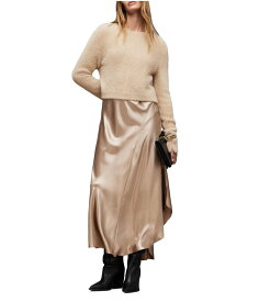 【送料無料】 オールセインツ レディース ワンピース トップス Megan Dress Caramel Brown