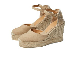 �J�X�^ �j�G�[�� ���f�B�[�X �V���[�Y �q�[�� CASTANER Carol 80 mm Wedge Espadrille Sand �T���h