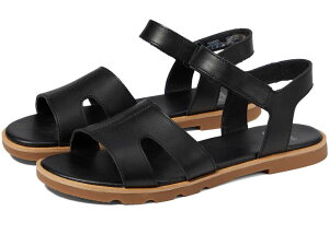 �\���� ���f�B�[�X �V���[�Y �T���_�� �A���N�� SOREL Ella? III Ankle Strap Black/Gum 2 �u���b�N