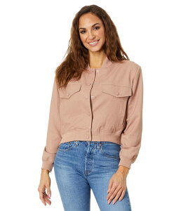 uNj[[N fB[X AE^[ R[g WPbg Blank NYC Woven Bomber Jacket with Pockets Pink sN