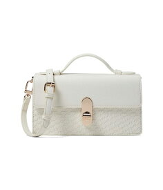 【送料無料】 アンクライン レディース ハンドバッグ バッグ E/W Embossed Logo Flap Shoulder Bag With Turn Lock Anne White