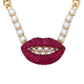【送料無料】 ベッツィジョンソン レディース ネックレス・チョーカー・ペンダントトップ アクセサリー Pave Lips Necklace Pink/Gold
