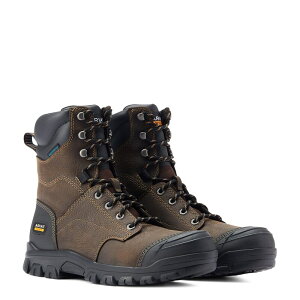 �A���A�g �����Y �V���[�Y �u�[�c�E���C���u�[�c Ariat Treadfast 8 Waterproof Work Boot Dark Brown �u���E��