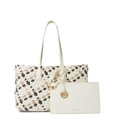 【送料無料】 アンクライン レディース ハンドバッグ バッグ Anne Klein Woven Tote With Detachable Pouch Anne White/Ston