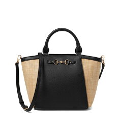 【送料無料】 アンクライン レディース ハンドバッグ バッグ Anne Klein Small Straw Tote Black/Straw