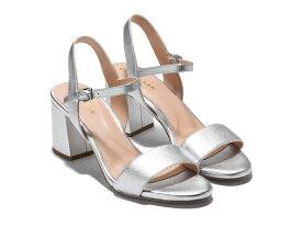 【送料無料】 コールハーン レディース ヒール シューズ Josie Block Heel Sandal (65 mm) Silver Leather