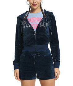 【送料無料】 ジューシークチュール レディース ニット・セーター アウター Classic Juicy Hoodie With Front Bling Regal Blue