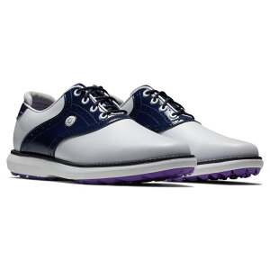 tbgWC fB[X V[Y Xj[J[ FootJoy Traditions Spikeless Golf Shoes White/Navy/Purp zCg