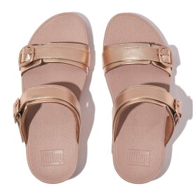 【送料無料】 フィットフロップ レディース サンダル シューズ Lulu Adjustable Metallic-Leather Slides Rose Gold