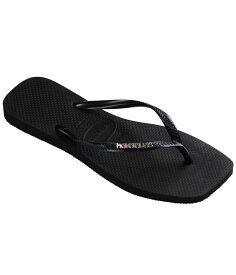 【送料無料】 ハワイアナス レディース サンダル シューズ Slim Square Logo Metallic Flip-Flop Black/Silver