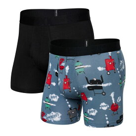 【送料無料】 サックスアンダーウェアー メンズ ボクサーパンツ アンダーウェア Droptemp Cooling Cotton Boxer Brief Fly 2-Pack Smokin' Hot/Bla