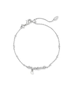 �P���h���X�R�b�g ���f�B�[�X �A�N�Z�T���[ �u���X���b�g�E�o���O���E�A���N���b�g Kendra Scott Mama Script Delicate Chain Bracelet Silver White Pe �z���C�g