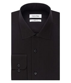 【送料無料】 カルバンクライン メンズ シャツ トップス Calvin Klein Dress Shirt Regular Fit Non Iron Herringbone Black