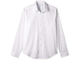 【送料無料】 カルバンクライン レディース シャツ トップス Dress Shirt Slim Fit Non Iron Herringbone Spread Collar White