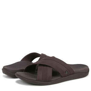 oCIjbN Y V[Y T_ VIONIC Mtide Slide Chocolate Leath `R[g