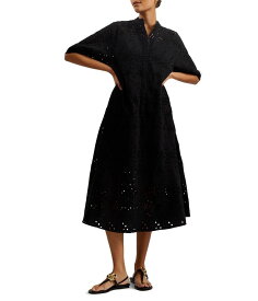 【送料無料】 テッドベーカー レディース ワンピース トップス Nikaia Oversized Broderie Dress Black