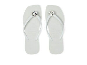 yz nCAiX fB[X T_ V[Y Slim Square Centenary Diamond Sandals White